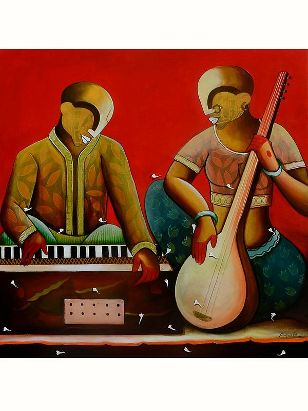 Rhythemn Of Musicians | Acrylic On Canvas | By Anupam Pal