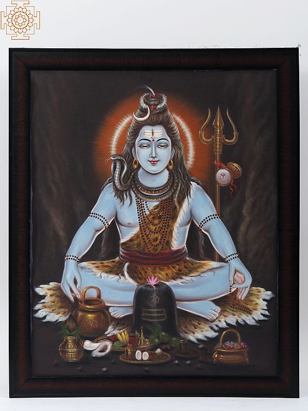 Meditating Lord Shiva | Framed Oil Painting