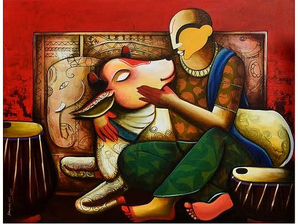 Bovine Love | Acrylic On Canvas | By Anupam Pal