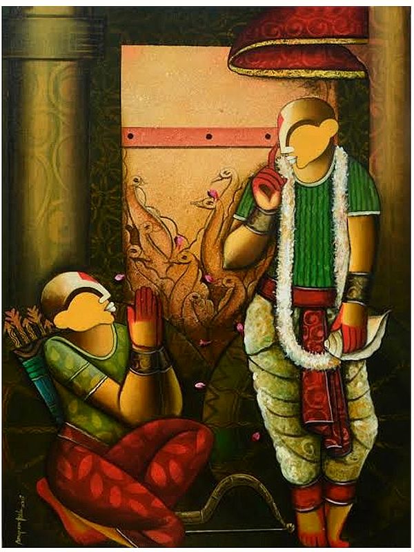 Geeta Updesh Of Krishna | Acrylic On Canvas | By Anupam Pal