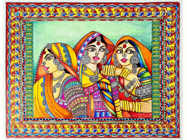 Gossip in Each Other | Mixed Media on Paper | By Jyoti Singh