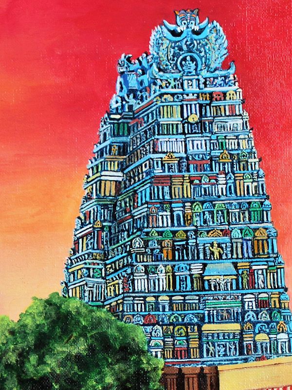 Sathish's Gallery - Pencil Sketches, Techniques and more: Madurai Meenakshi  Amman Temple - Pencil Drawing