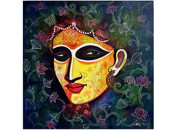 Krishna | Acrylic On Canvas | By Atin Mitra