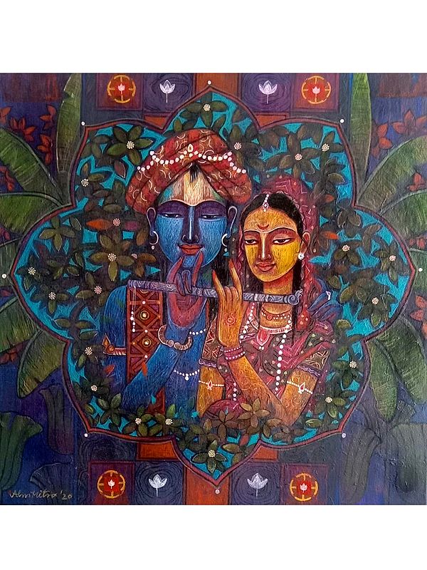 Radha Krishna | Acrylic On Canvas | By Atin Mitra