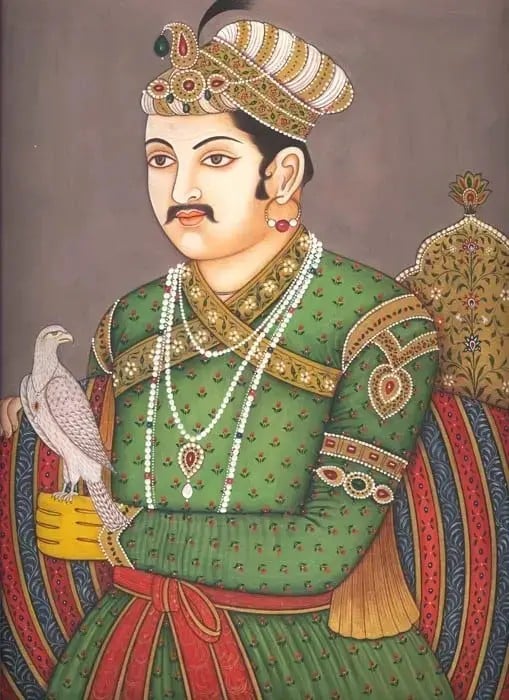A Portrait of King Akbar the Falconer