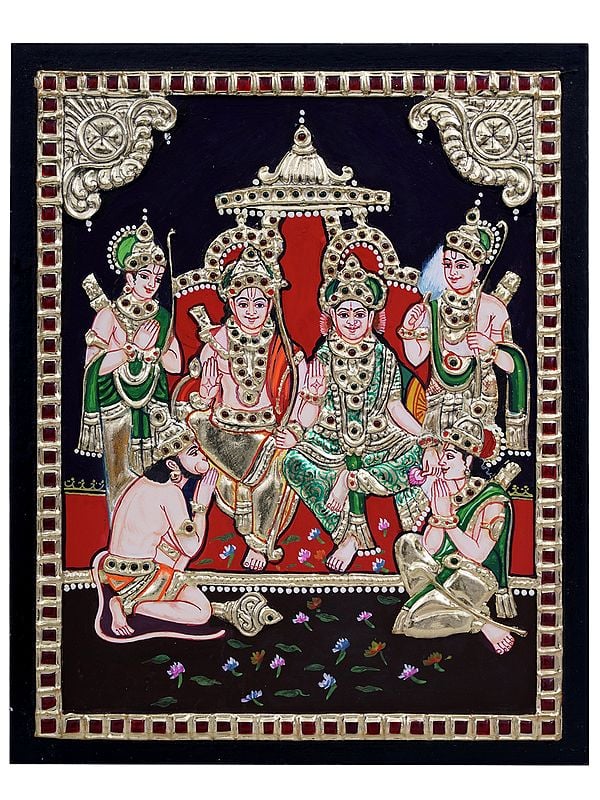 Rama Darbaar Tanjore Painting | Traditional Colour With 24 Karat Gold