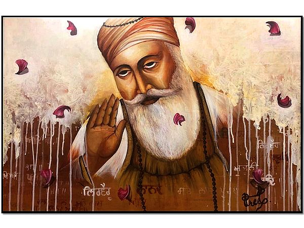 Baba Nanak | With Frame | Painting by Gurpreet Kaur