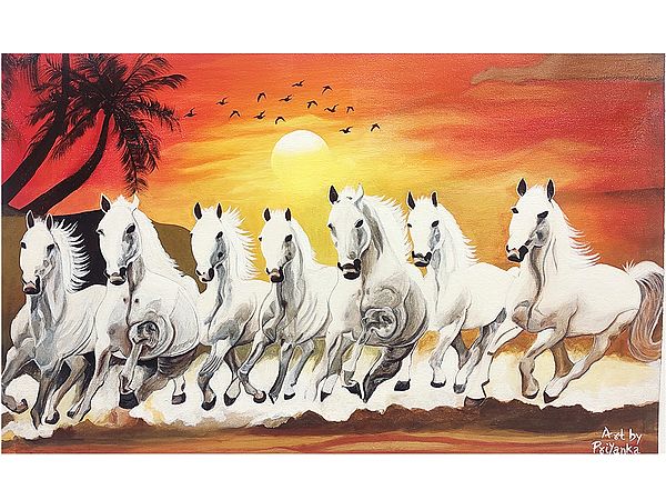 Seven Running Horses | Canvas Painting