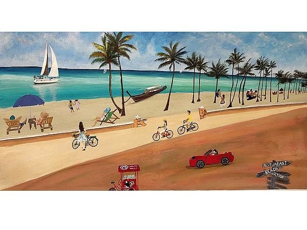Beautiful Beach Side | Canvas Painting