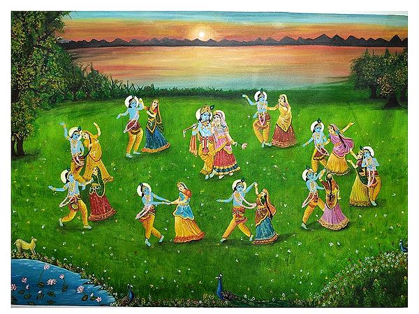 Krishna Raslila | Canvas Painting