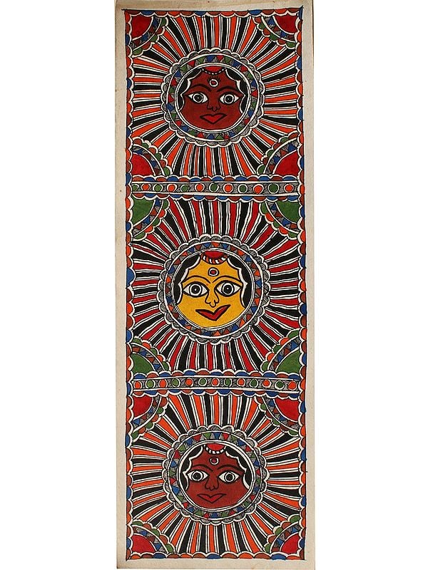 Three Suns in Madhubani Painting