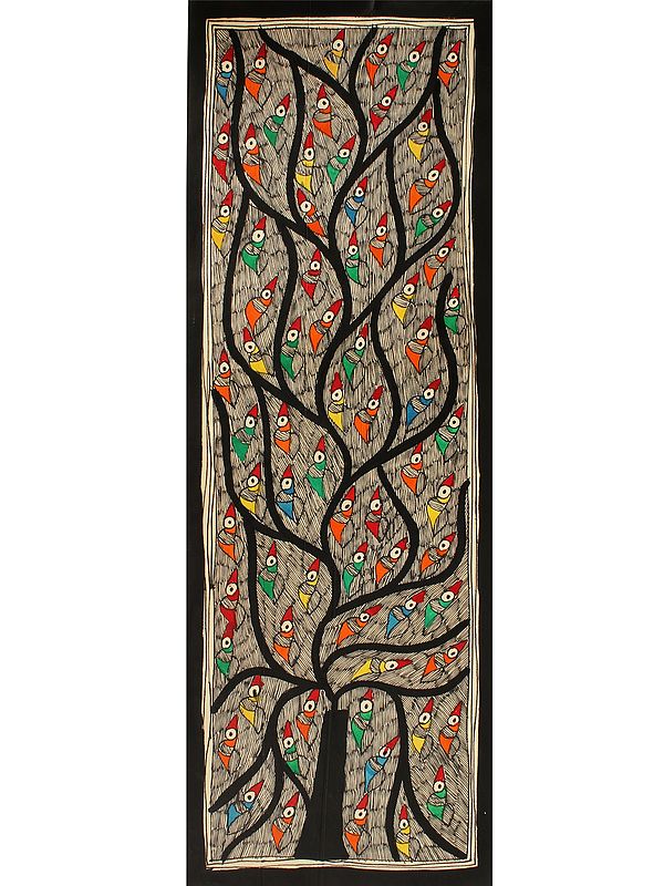 Tree of Life with Birds | Madhubani Painting