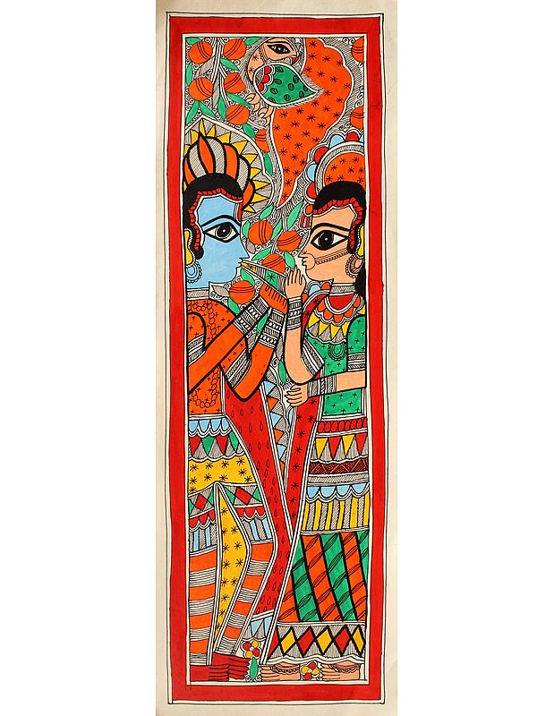 Radha Krishna | Madhubani Painting