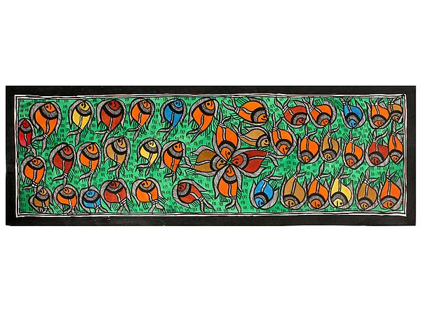 Colorful Fishes | Madhubani Painting
