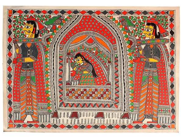 Bride Sita In Doli | Madhubani Painting