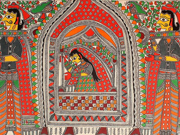 Bride Sita In Doli | Madhubani Painting | Exotic India Art