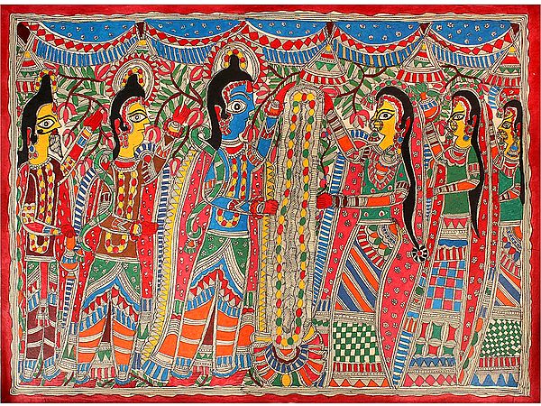 Rama Sita Jaimala | Madhubani Painting