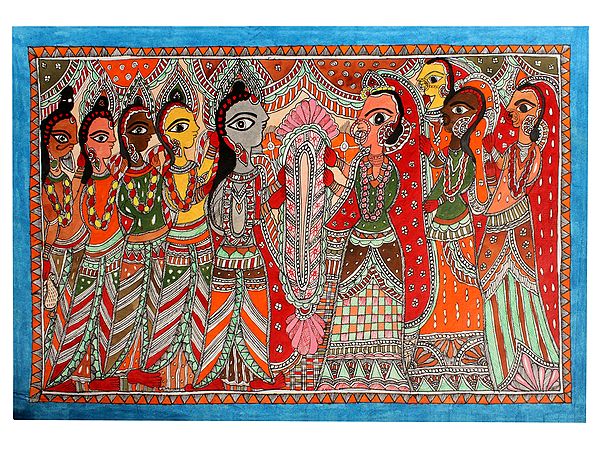 Shri Rama - Sita Vivah | Madhubani Painting
