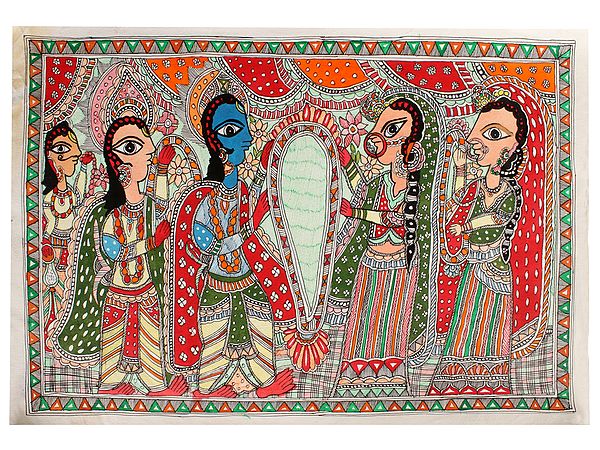Jaimala of Siya - Rama | Madhubani Painting
