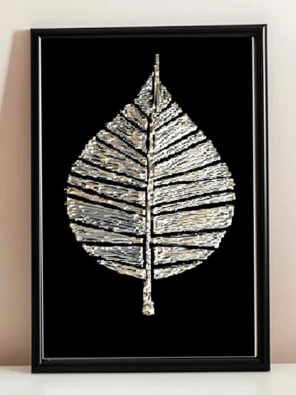 Leaf White Glass Art | Acrylic On Canvas