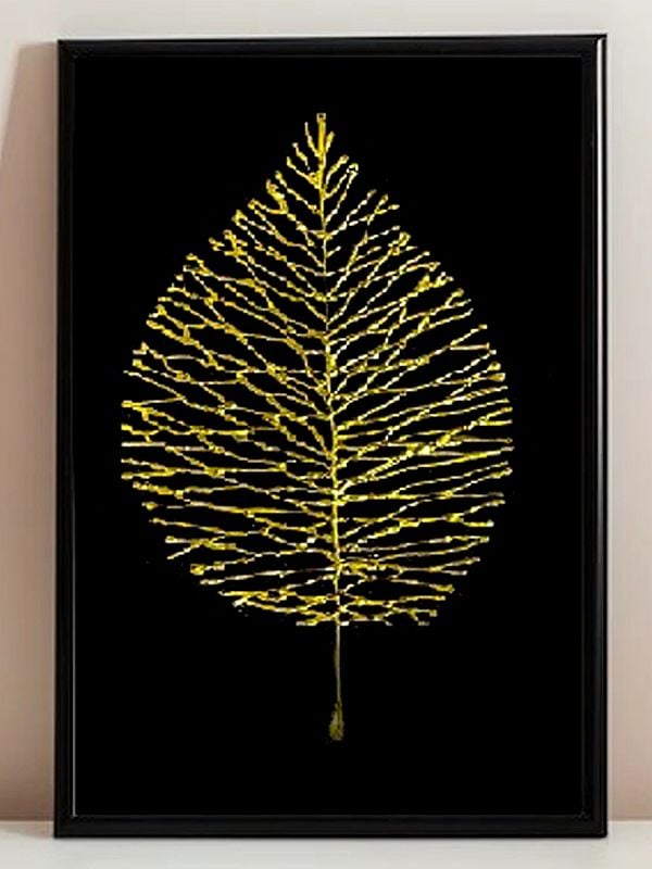Leaf Yellow Glass Art | Acrylic On Canvas