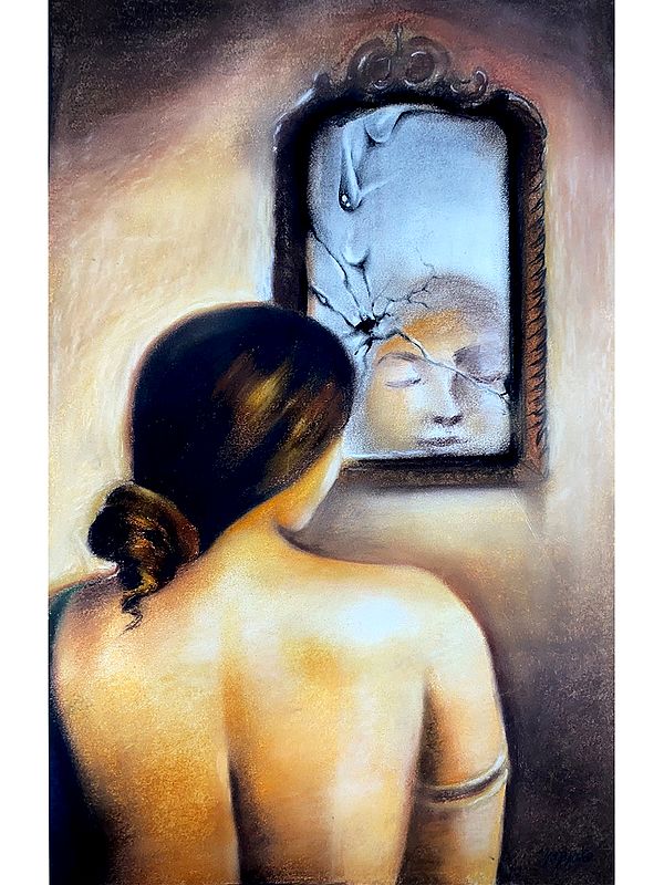Girl in the Mirror Painting | Painting By Yogyata Gadia