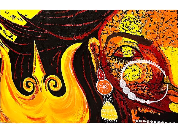 Fierce Durga Painting | Acrylic On Canvas