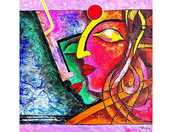 Radha Krishna | Painting by Shaily Verma | Without Frame