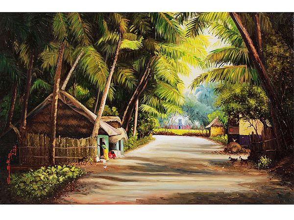 South Indian Village Landscape | Oil On Canvas