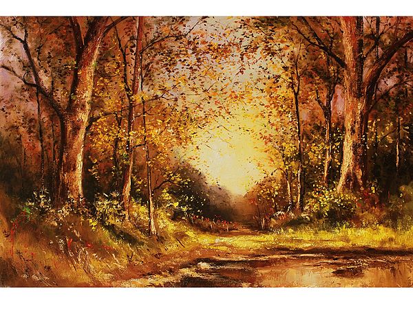 Evening Autumn Forest Landscape | Oil On Canvas