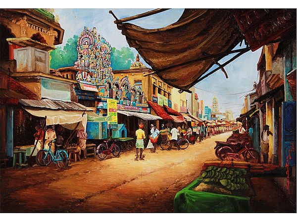 Thirukudanthai View Landscape | Oil On Canvas
