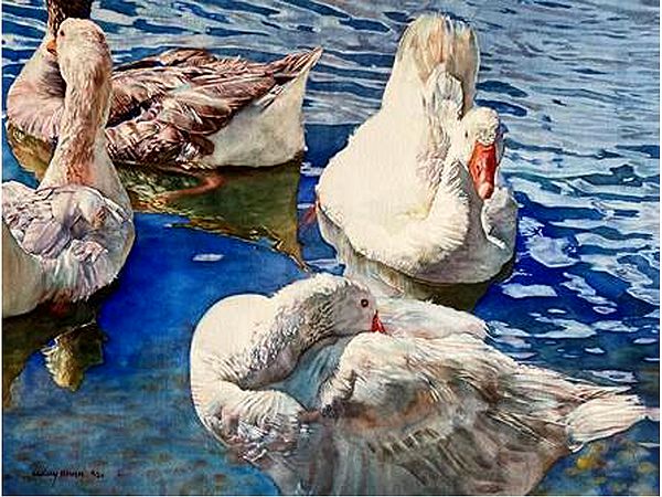 Serene Waters Painting by Uday Bhan | Watercolour On Paper