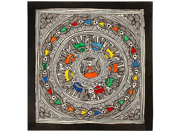 Running In Circle Mandala Art | Madhubani Painting | Handmade Paper