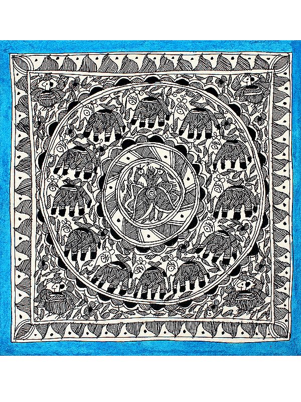 Various Creatures Mandala Art | Madhubani Painting | Handmade Paper