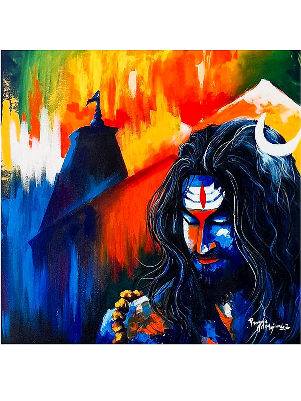 Kedarnath Lord Shiva | Painting by Pragga Majumder