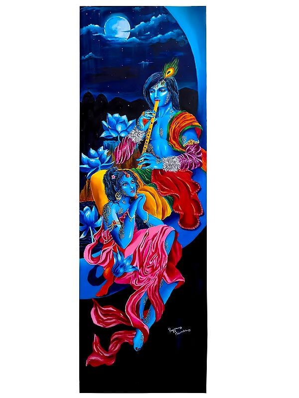 Sign of Love (Radha Krishna) | Painting by Pragga Majumder