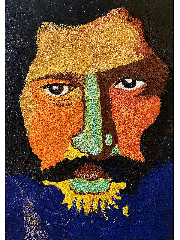 Jesus Face Textured Abstract | Mixed Media on canvas | Painting by Akash Bhisikar