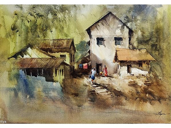 The Small Village | Aesthetic Art | Achintya Hazra