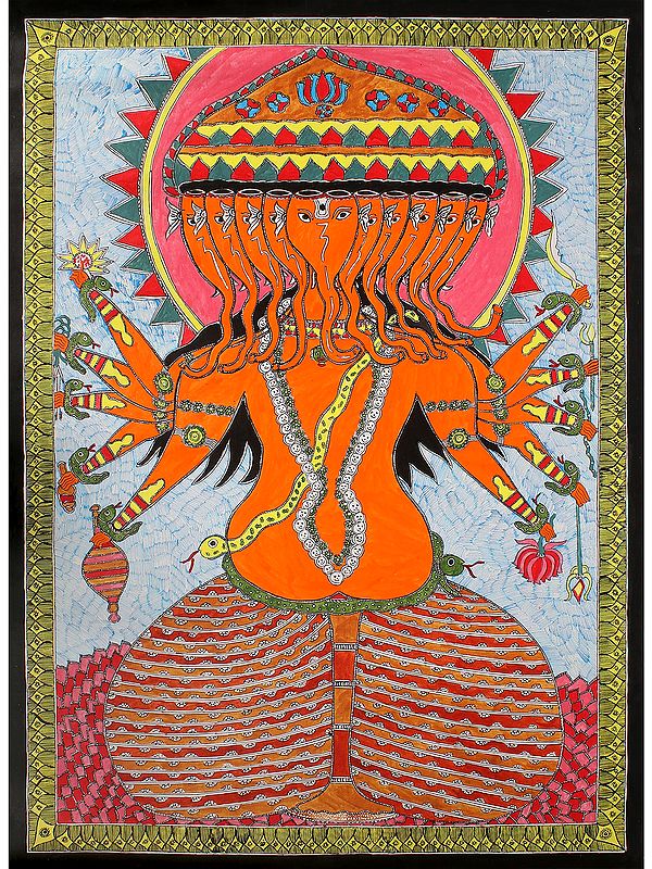 Enormous Shri Ganesha | Madhubani Painting