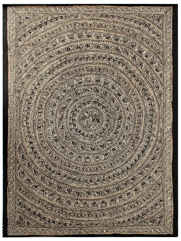 Finely Drawn Mandala Art | Madhubani Painting
