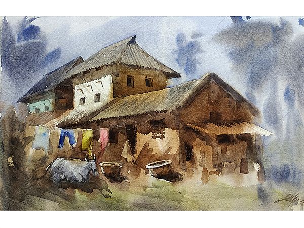 Bolpur Village Household | Aesthetic Art | Achintya Hazra