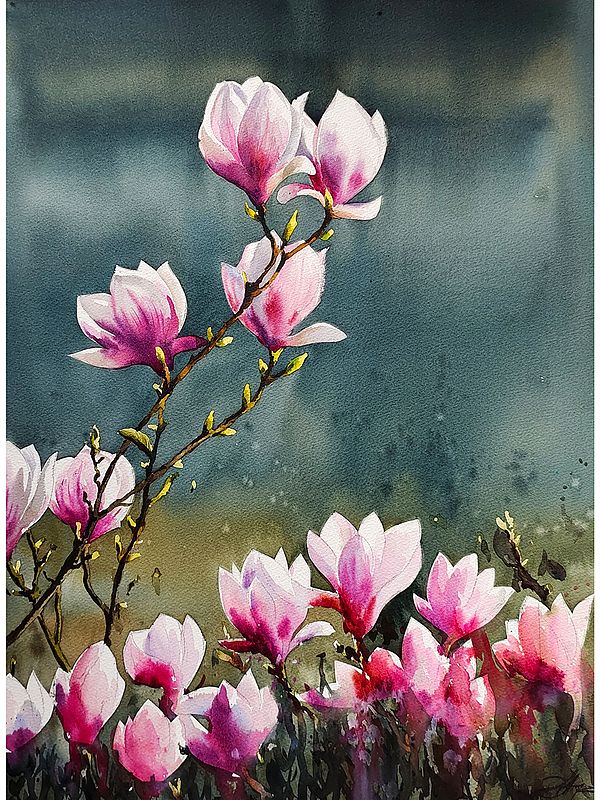 Blooming Pink Tulips | Aesthetic Art | Achintya Hazra