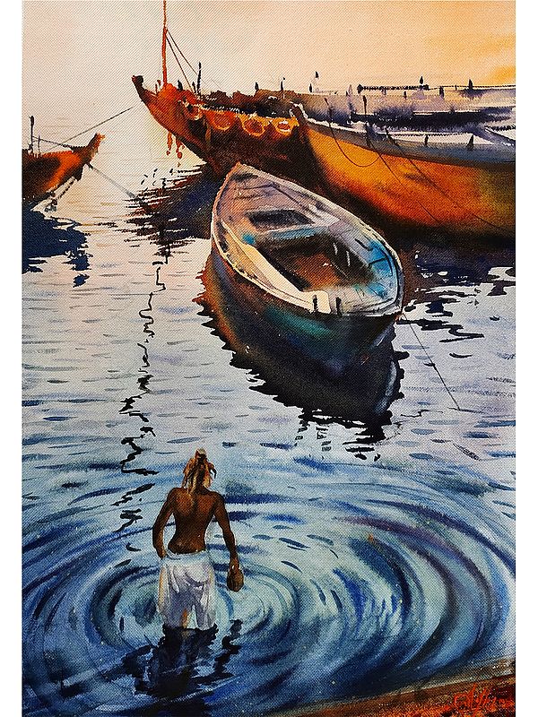 Ganga Snan in Varanasi | Aesthetic Art | Achintya Hazra