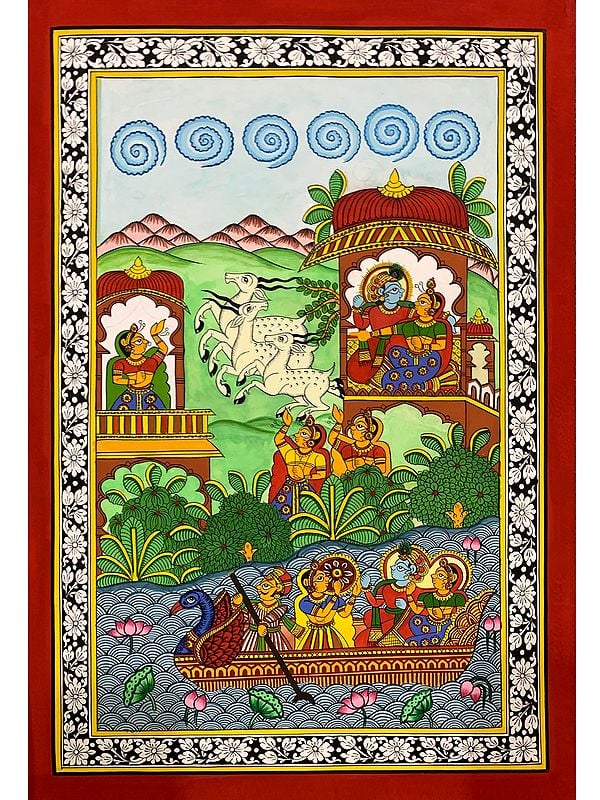 Radha Krishna Together | Traditional Art | Phad Painting