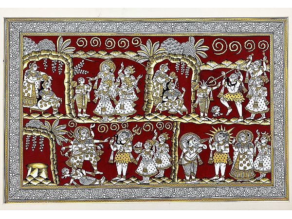 The Becoming of Lord Ganesha | Phad Painting by Kalyan Joshi