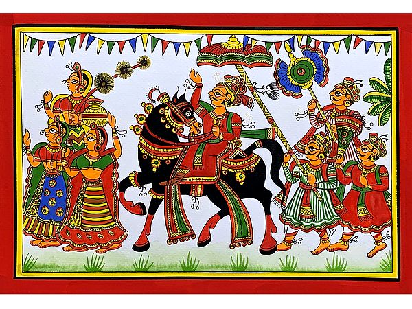 Royal King Procession | Colourful Traditional Art | Phad Painting by Kalyan Joshi