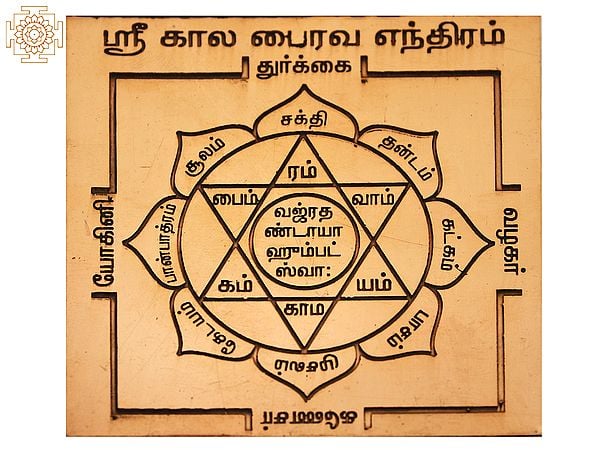 Copper Lord Kala Bhairava Yantra (கால பைரவா) in Tamil