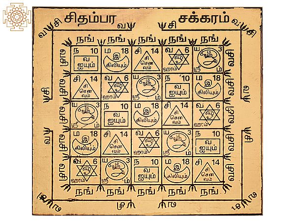Copper Chidambara Chakra Yantra (சிதம்பர சக்ர யந்திரம்) in Tamil