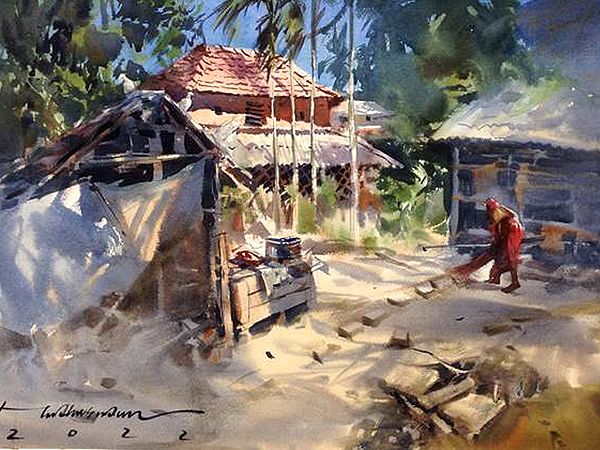 The Rural Kingdom | Watercolor Painting by Madhusudan Das