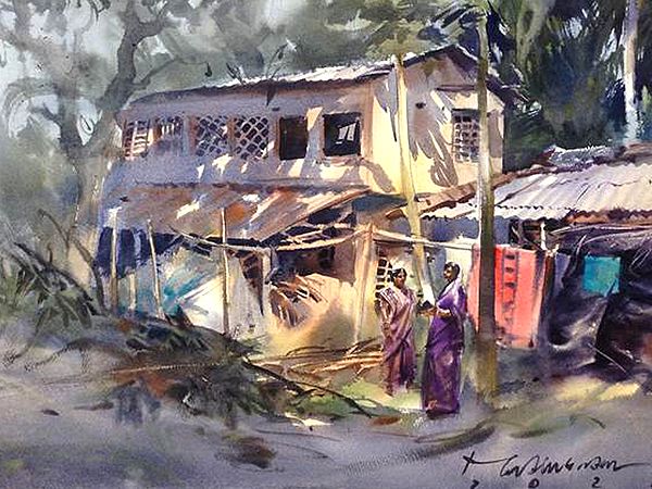 Queens of the Village | Loose Watercolour Painting | By Madhusudan Das